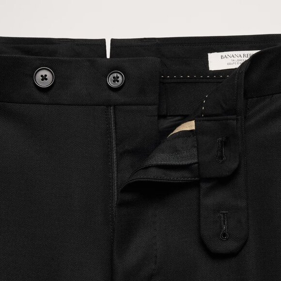NWT $200 Mens 33 x 30 Black Banana Republic Signature Italian Hopsack Suit Pants - Picture 6 of 8